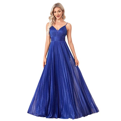 BluePlum Sexy Backless Maxi Formal Dress for Women, Wedding Guest Dresses with Embroidery Sequin...
