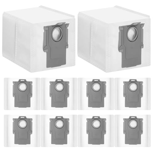 10 sacchetti per aspirapolvere per Roborock S7 MaxV Ultra/Q7 Max+/Q7+/T8/Q5 Sacchetti di Polvere per Roborock Q7 Aspirapolvere,Sacchetti di Ricambi Compatibile con Xiaomi Roborock S8