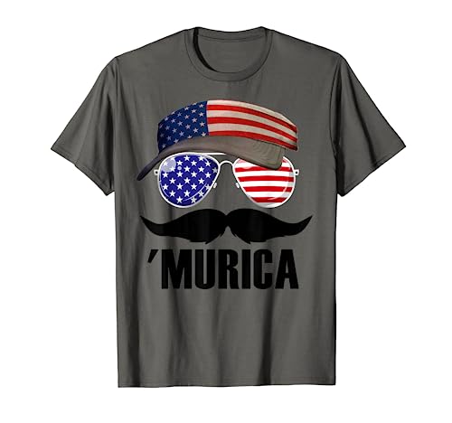 Bigote 'Murica Funny Men's 4th Of July Bigote Murica Camiseta