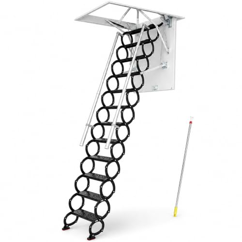 Ceiling Mount Attic Ladder, Retractable Attic Ladder...