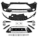 Suitable for Front Bumper Cover Grille Assembly Kit with Fog Lights for 2013-2014 Ford Focus ST – Direct Replacement for CM5Z-17D957-BBPTM, 4F9Z-15200-AA, CM5Z-8200-BA, CP9Z-17C947-A/B