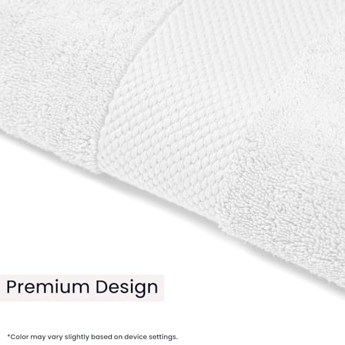 Image of Earthy Fables Premium Bath Towel - 100% Combed Cotton, 600 GSM, Ultra Soft, Quick Dry and Highly Absorbent for Home, Travel and Acne-Prone Skin, 140X70 cm, Pack of 2, White