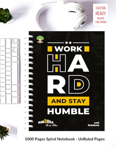 Image of amblitz Mega Spiral Notebook | 18 X 24 CM | B5 Size | School /College Students's Choice for Note Making | 70 GSM Thick White Paper | Diary Size | Personal & Office Use | (1000 Pages, UNRULED Notebook)