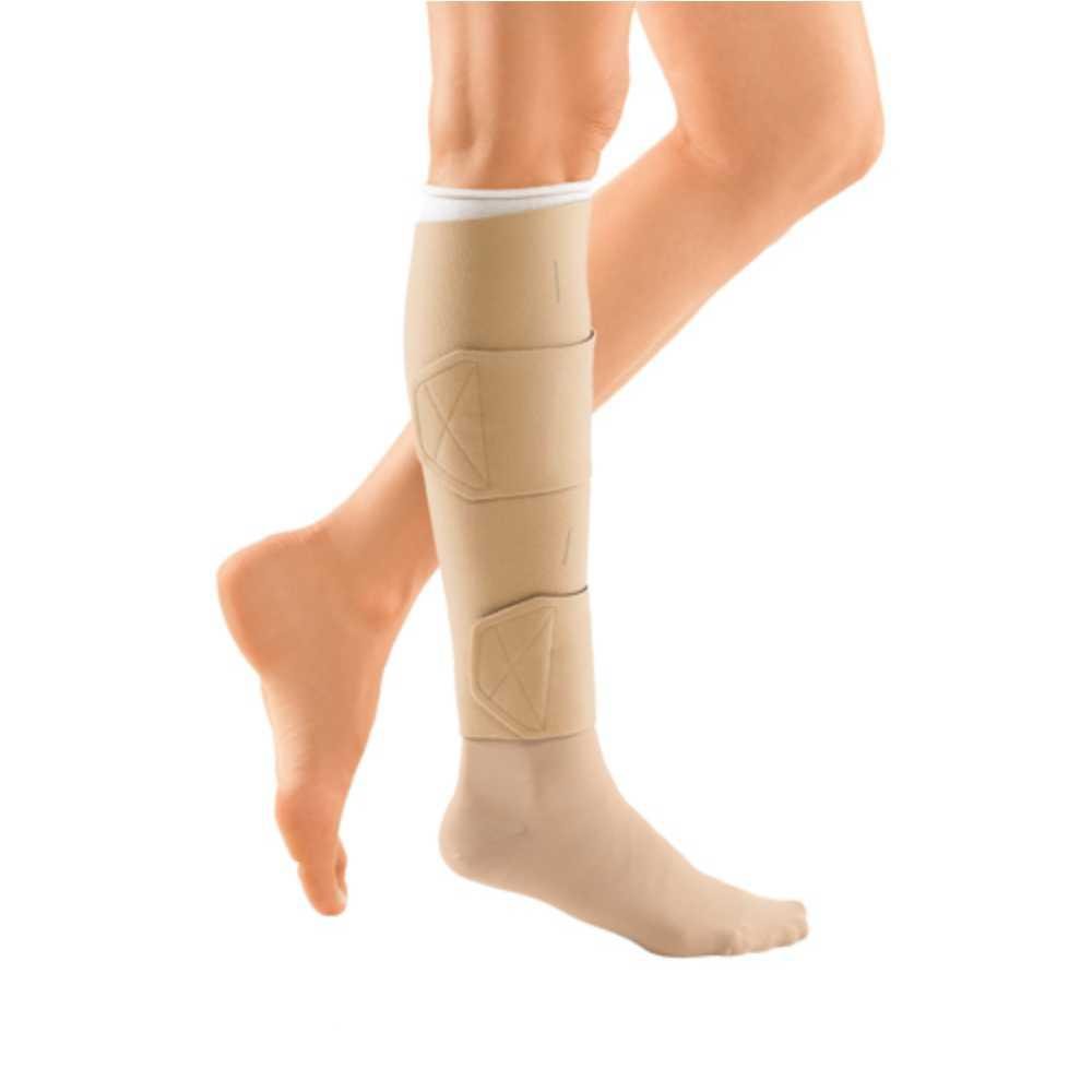 Circaid Juxtalite Essentials BD Long (33 cm) – Vitello, beige | Indumento a compressione anelastico per problemi venosi | CEAP C2-C5 | con fascia giustapposta | Circaid Buil-in-Pressure System (M)