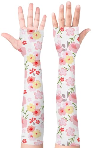 Image of Bebila Gardening Sleeves for Women Farm UV Sun Protection Anti-Scratch Cooling Sleeves with Thumb Hole Arms Cover Outdoors
