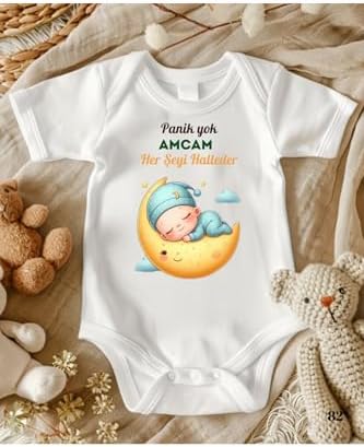 Lupi Amca Yazılı Zıbın İsimli Zıbın, Ekru-Ay-Sarısı, 1 Yaş