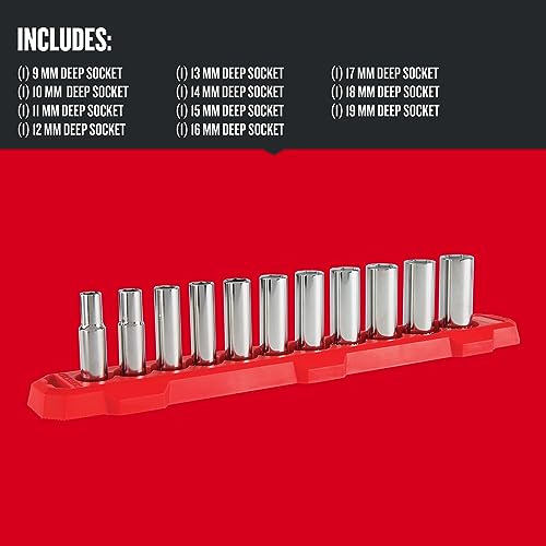 Image of CRAFTSMAN Socket Set, Metric, 3 /8 inch Drive, 6 Pt., 11Piece (CMMT12045)