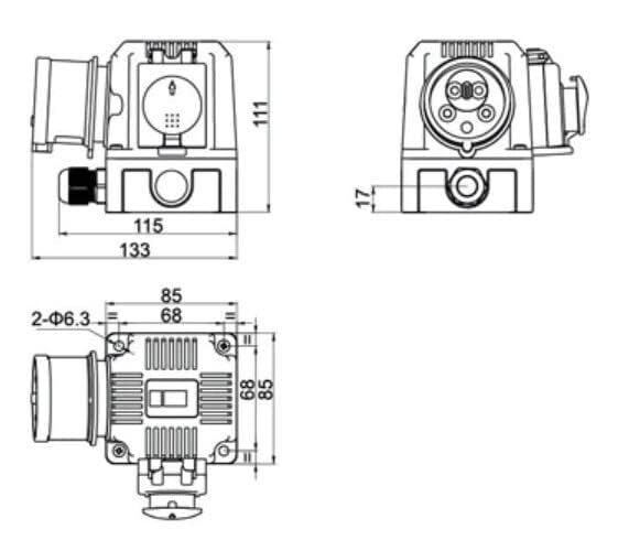DZ08-4 Kombinationsschalter 400V Motorbremse 1,6m Anschlusskabel