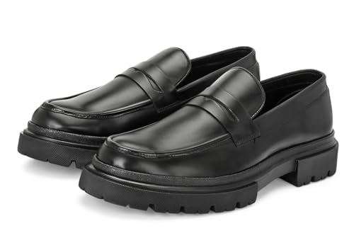 Image of MASSARI Premium Vegan Leather Upper Loafers for Men | Chunky Sole Formal Loafers