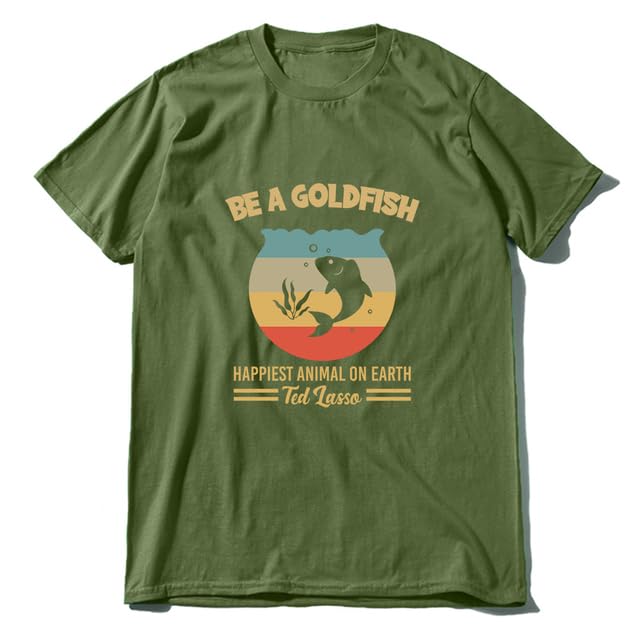 GenericShirts - Unisex 100% Cotton Funny Soccer Be A Goldfish Ted A Coach Motivation Lasso Gift Men's Novelty T-Shirt Women Casual Harajukus Tee