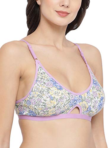 Image of Clovia Women's Cotton Rich Non-Padded Non-Wired Floral Print Bra