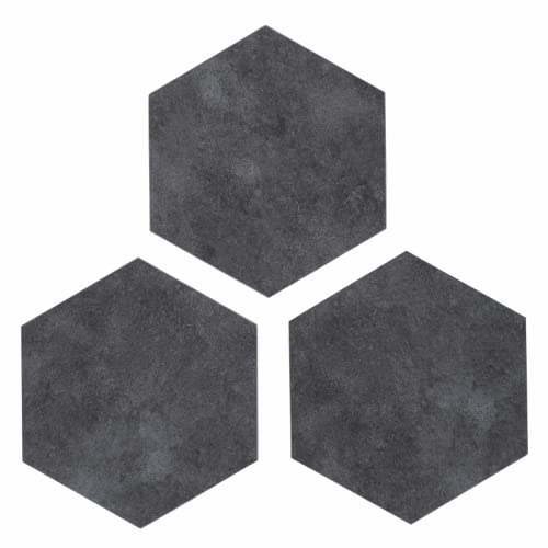 Basecore Hex Hexagon Vinyl Flooring Dark Gray 5.75" Diy Self Adhesive Textured Modern Floor Tile Peel & Stick Tile (36Pcs/21.5Sqft Per Case) #TOP2