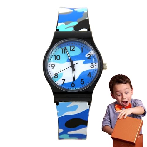 Childrens Quartz Watch、子供アナログウォッチ | 防水カモフラージュアナログウォッチ | スポーツの屋外の腕時計、楽しい学習時の時計、学生向けの教育ツール