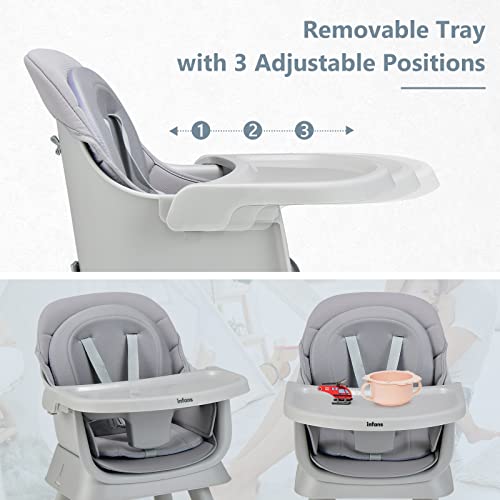 Image of INFANS 8 in 1 Baby High Chair, Convertible Highchair for Babies and Toddlers, Infant Dining Booster Seat, Building Block Table, Kids Stool Table Chair Set with Removable Tray