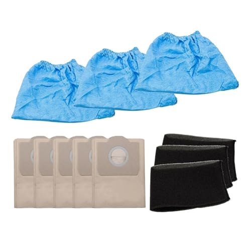 Kit De 11 Bolsas De Filtro De Espuma Y Tela Azul For Aspiradora Einhell TC-VC 1800 (compatible Con Aspiradoras En Seco Y Húmedo).
