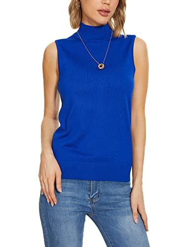 Image of INKOFF Sleeveless Mock Neck Turtleneck Knit Tops Women Dressy Casual Sweater Vest Business Work Tank