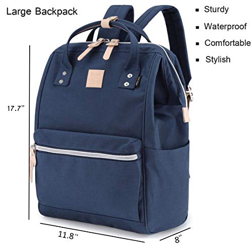 himawari Large Travel Backpack with Laptop Compartment 17 Inch Roomy Doctor Bag College backpack for Women&Men-Not include USB Port(1882-Navy blue&plus)2