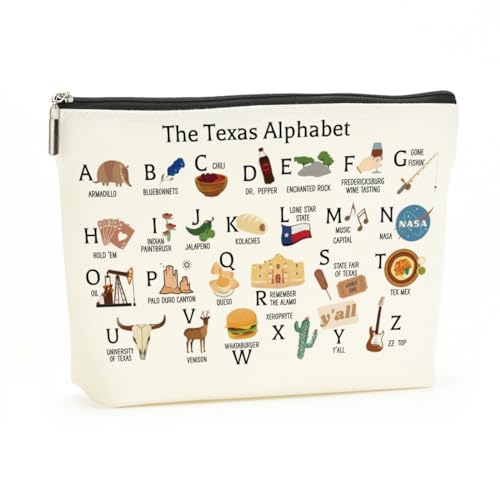 Cute Texas State Souvenirs Gifts Makeup Bag Texas Themed Gifts for Women Her Sister Daughter Mom Friends Coworkers Aunt Niece Friendship Birthday Christmas