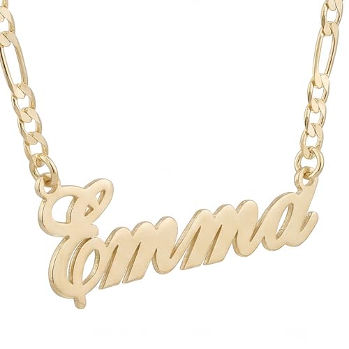 Beleco Custom Name Necklace 18k Gold/Rose Plated or Sterling Silver 925 - Personalized Name Necklace