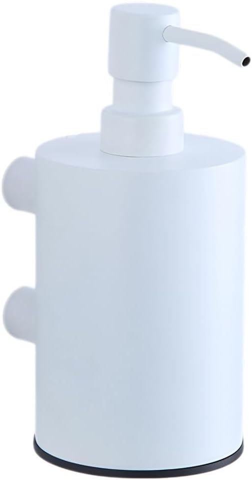 Soap Dispenser Stainless Steel, Wall Mount 13.36Oz Round Liquid and Soap Dispenser for Kitchen and Bathroom,White
