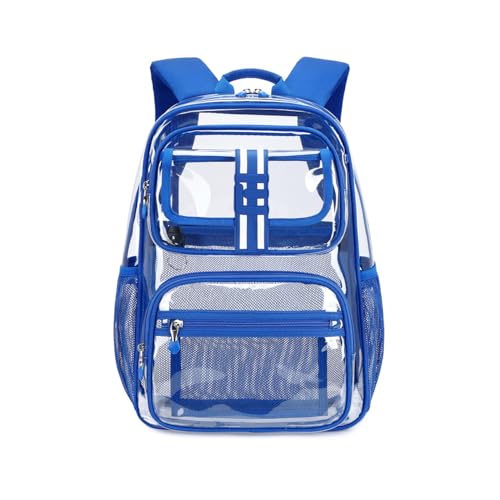 Image of Cusangel Clear Large Backpack for School,16in Heavy Duty Clear BookBag,TPU Large Capacity See Through Backpack for Stadiums,Concerts,Plastic transparente para mujer for 8Age+ Boys Girls
