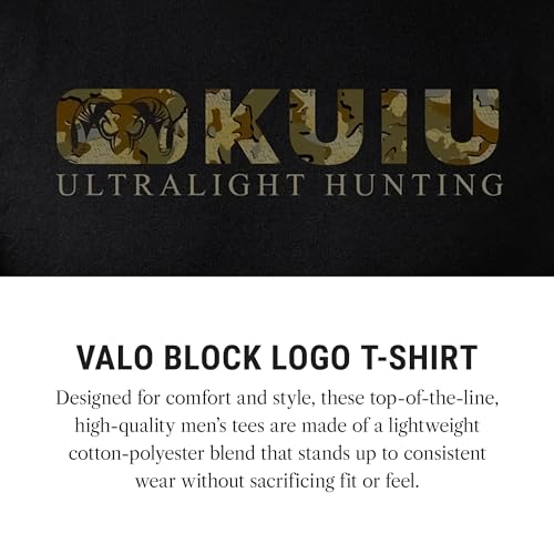 KUIU Valo Block Logo T-Shirt - Men's Lightweight Cotton-Poly Blend, Pre-Washed, Soft Crew Neck Tee – Charcoal2