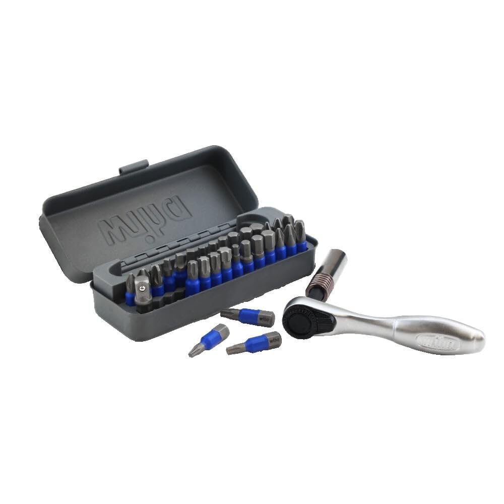 Wiha 76889 Juego de 32 brocas de impacto GoBox TerminatorBlue con mini trinquete