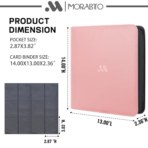 Image of Card Binder 12 Pocket,Trading Card Binder Holds up to 1200 Cards with 50 Sleeves,Zipper Card Holder Album Compatible with TCG Card /Game Cards /Sports Card