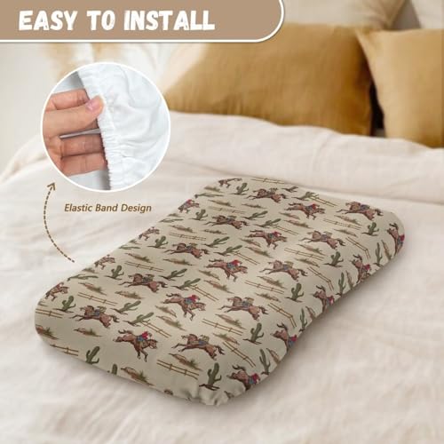 Image of ZOUTAIRONG Western Cowboy Style Bassinet Sheets Fit for Bassinet Polyester Cradle Sheets for Baby Boys Girls Stretchy Soft for Oval Hourglass for Standard Bassinets Brown