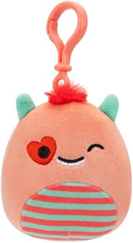 Squishmallows 3"" Valentines Clip-On Willett The Monster, Small