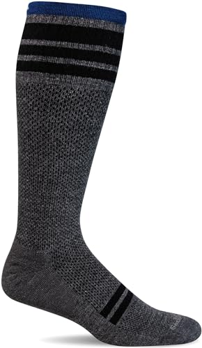 Sockwell Men's Speedway Firm Graduated Compression Sock, Charcoal - M/L