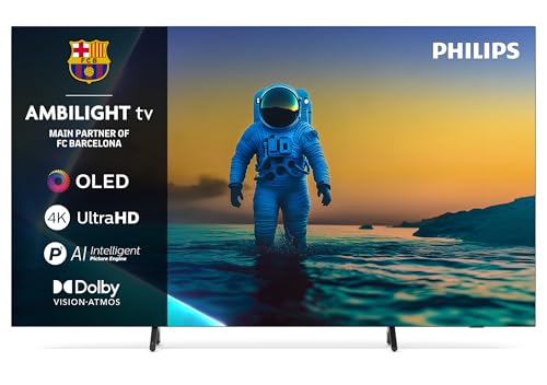 Philips Ambilight 77OLED810 4K OLED Smart TV - 77 Inch Display with P5 AI Perfect Picture Engine, Ultra HD, Google TV, Dolby Vision and Atmos Sound, Works with Alexa and Google Voice Assistant
