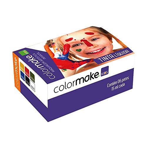 Colormake Yur 1211 Pintura Facial Tinta Liquida Kids 6 Cores 15 Ml Cartela Com 06 Multicor