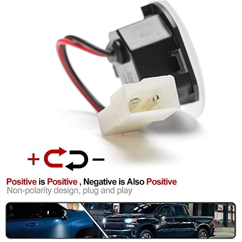2Pcs Lámpara LED Blanca para Espejo Lateral Chevy Silverado miniatura 3