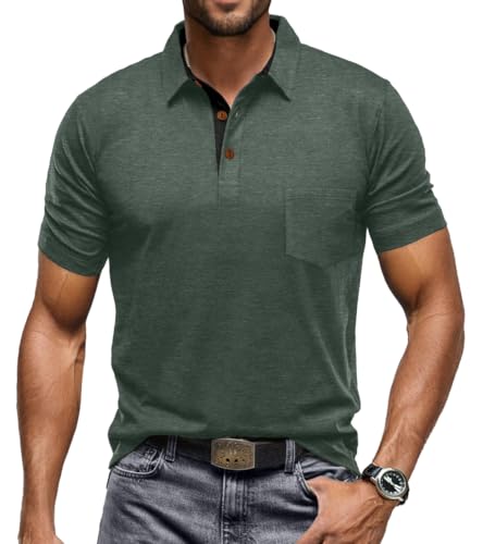 Sailwind Men's Cotton Polo Shirts Short Sleeve Casual Summer Shirts Classic Collared Golf Shirt with Pocket2