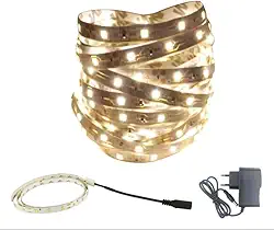 Fita Led Branco Quente 1 Metro (98cm) 2835 12v +fonte Bivolt