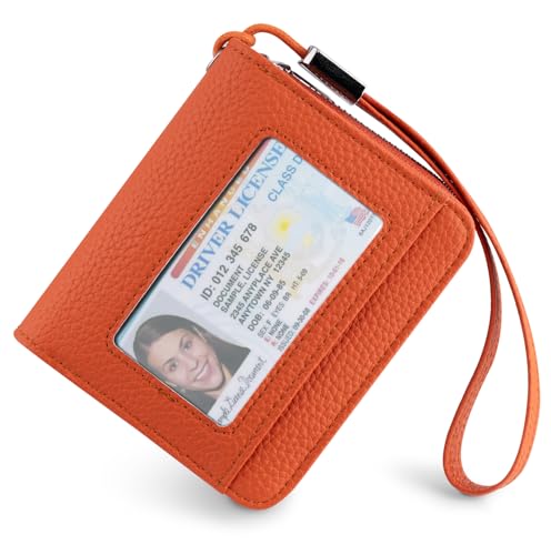 Image of XINNSTAR Genuine Small Wallet for Women, Slim RFID Blocking Credit Card Holder with ID Window, Compact Purses for Women with 31 Card Slots