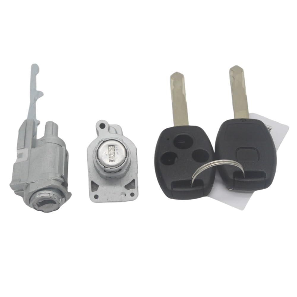 Zhjlut One Color Car Lock Cylinder Compatible With Civic 2006-2008 For Crv For Fit Ignition Switch Door Lock Barrel Button Keys(3-Button Keys)