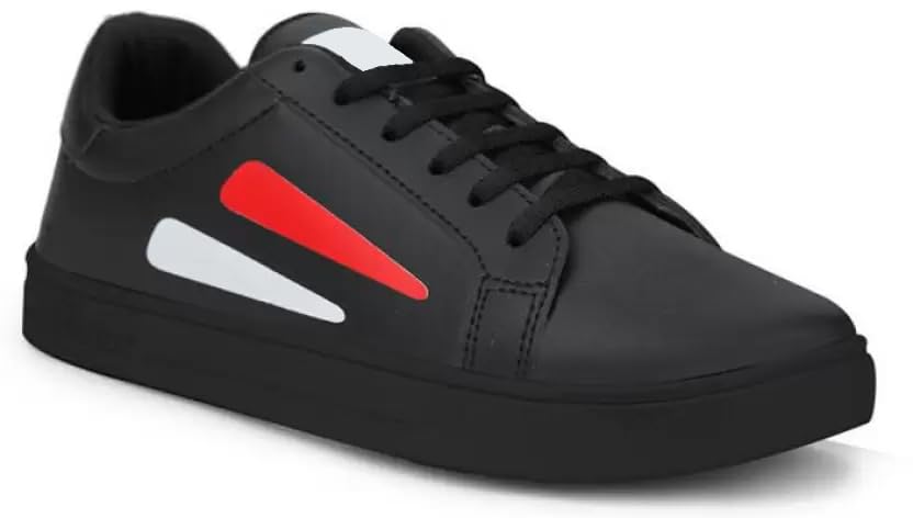 World Wear Footwear Stylish Casual Sneakers Sports Running Shoes for Men's-(Black-BAZR-9575-P) 4 41nU1LrVbjL