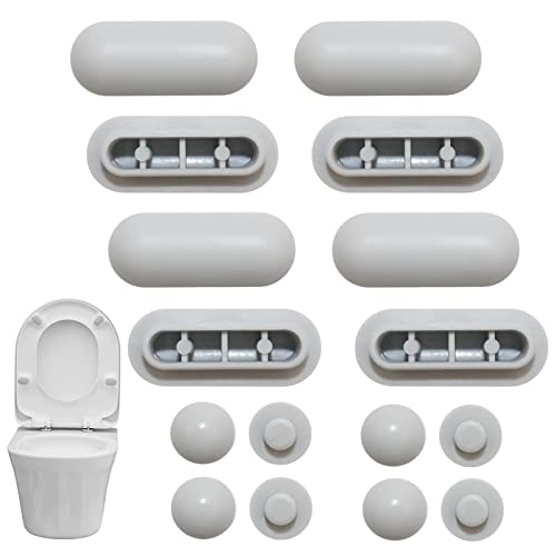 Amortiguador Universal Wc 8 Unids Parachoques de Asiento Inodoro Silenciadores para Asientos de Wc Topes de Inodoro Parachoques Topes de Tapa de Wc Para Asiento de Inodoro y Tapa de Inodoro (Gris) Cover