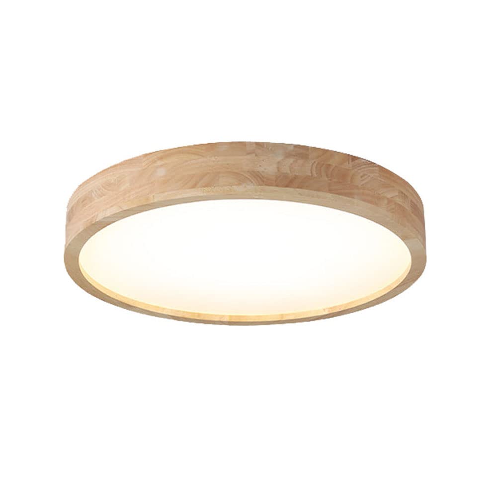 EDSARS Japanese Wooden Round Ceiling Lamp, 6000k White Ceiling Light, 1.9-inch Ultra-thin Flat Panel Lamp, LED Embedded Ceiling Lamp, Bedroom Dining Room Energy-saving Lamps
