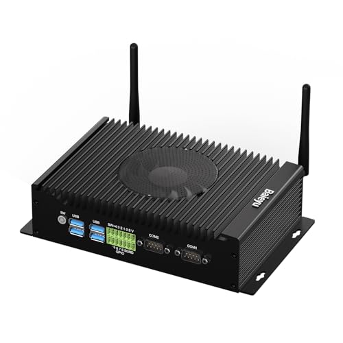 Baieyu Industrial Mini PC, Mini computadora Core i7-10810U, 16 GB de RAM, 1 TB de SSD, HD DP, Triple Pantalla, WiFi, BT, USB 3.0, 2 RS232, GPIO, Mini PC de Escritorio Industrial Soporte Linux/Ubuntu