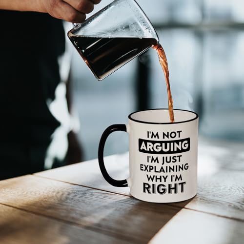 Taza de café divertida de cerámica blanca 11 oz miniatura 7
