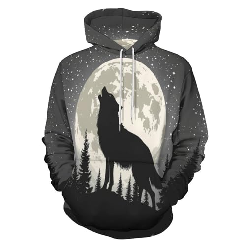 Hoodie loup homme vintage idéal pour vos soirées et fêtes casual