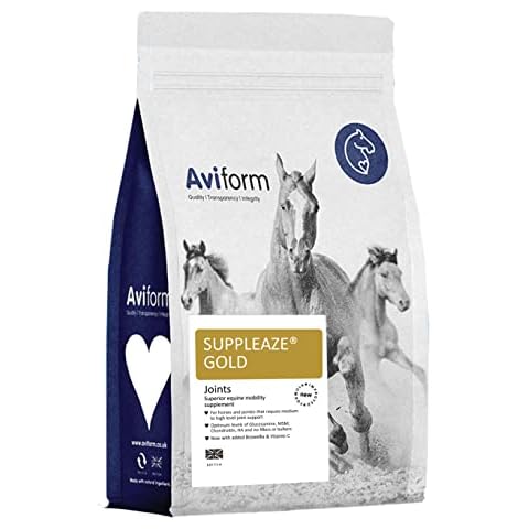 Aviform Suppleaze Gold Joint Supplement for Horses - Nourishes, Conditions and Supports Your Horses Joints - Optimum Levels of Glucosamine - New Formula with MSM, HA, Vitamin C And Boswellia - 1kg Cover
