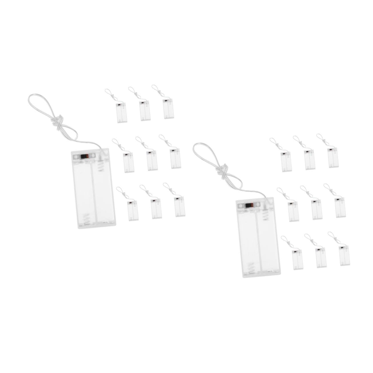 2 Sätze Aa Batteriehalterung Mit Schalter Transparentes Kunststoffgehäuse Für Lichterketten Robuste Und Langlebige Batteriebox Für Verwendung Ersatzbatteriehalter Für 10 Stück * 2