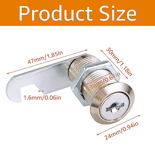VIDETOL 10 Pack Security Cam Lock, 30mm Cabinet Locks with 20 Keys, Each Key is Different - Image 2