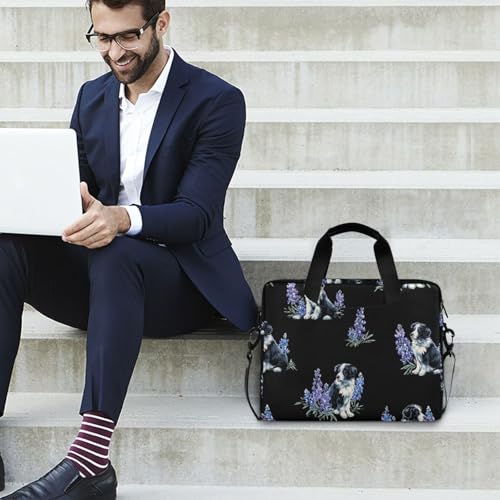 Bolso portátil para laptop 15.6" azul con flores miniatura 3