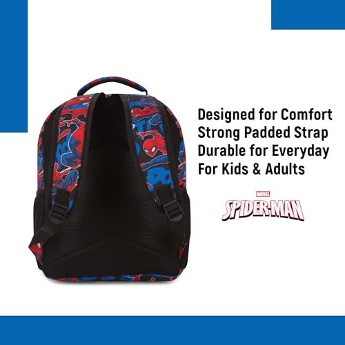 Marvel Comics Spiderman School Backpack - Avengers, Spiderman, Captain America, Hulk - Officially Licensed Bookbag for Kids Boys Girls and Adults - Laptop and Lunchbox Compatible (Black Spiderman)2