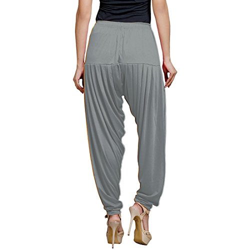 Women's Cotton Spandex Patiala Pants – Stretchable Ethnic Bottom Wear with Pleats for Casual & Traditional Outfits (Grey)3